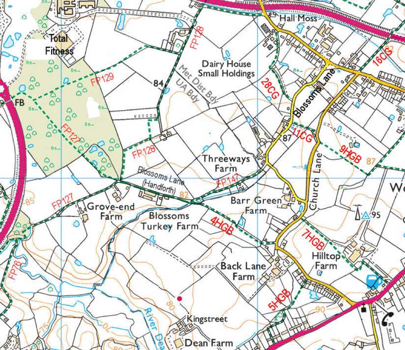 Maps of footpaths in west Woodford and Handforth